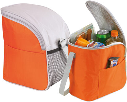 Kleine koeltas/Lunch tas model Glaciaal - 2x - 23 x 16 x 26 cm - 1 vaks - oranje/grijs - 9 Liter - Koeltas