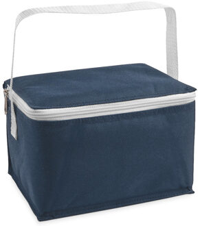 Kleine koeltas voor lunch blauw 20 x 14 x 12 cm 3.5 liter