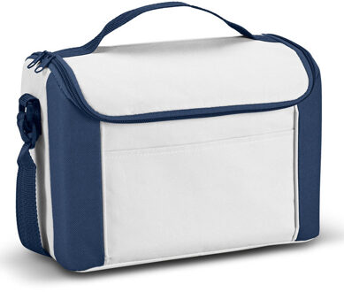 Kleine koeltas voor lunch blauw/wit 27 x 20 x 16 cm 8 liter - Koeltas