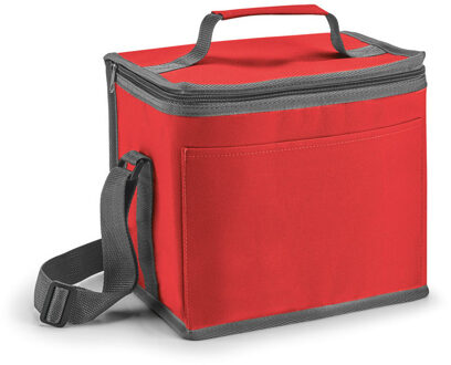 Kleine koeltas voor lunch/drankjes - rood - 24 x 22 x 17 cm - 9 liter - Koeltassen