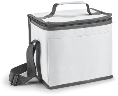 Kleine koeltas voor lunch/drankjes - wit - 24 x 22 x 17 cm - 9 liter - Koeltassen