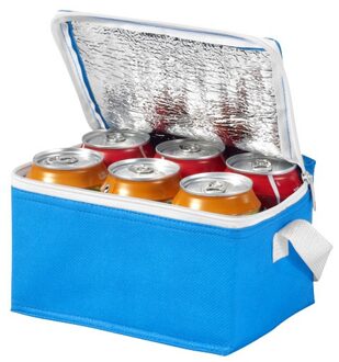 Kleine koeltas voor sixpack blikjes - 3,5 liter - blauw - 20 x 15 x 12 cm - Lunchtrommel