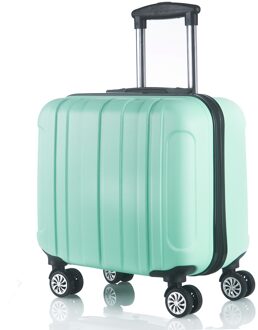 Kleine Koffer Voor Zakenreis Stewardess Cabine Universele Wiel 17 Inch Trolley Case Unisex Wachtwoord Druksterkte Waterdicht munt groen