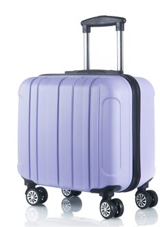Kleine Koffer Voor Zakenreis Stewardess Cabine Universele Wiel 17 Inch Trolley Case Unisex Wachtwoord Druksterkte Waterdicht paars