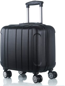 Kleine Koffer Voor Zakenreis Stewardess Cabine Universele Wiel 17 Inch Trolley Case Unisex Wachtwoord Druksterkte Waterdicht zwart