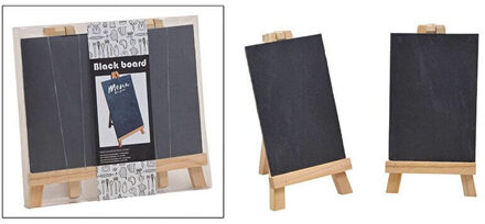 Kleine Krijtbordjes - 2x - voor memo's en teksten - van hout - 21 x 20 cm - Krijtborden / sc