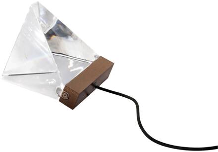 Kleine kristal tafellamp Tripla met LED, brons helder
