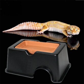 Kleine Kruipen Reptiel Luipaard Gecko Klim Plastic Reptiel Verbergen Doos Den Spawning Cave Schildpad Snake Lizard Feed Water Kom