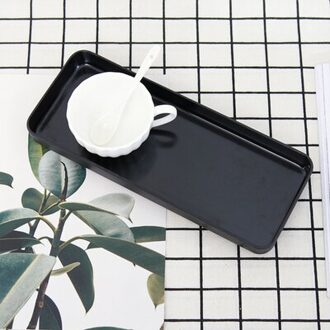 Kleine Lade Rechthoekige Plastic Thee Lade Woonkamer Huishoudelijke Water Cup Plaat Meaty Pot Creatieve Persoonlijkheid Nordic Plaat Smalle zwart