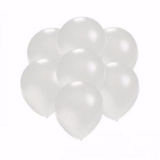 Kleine metallic witte ballonnen 75 stuks - Feestartikelen en versieringen in het wit