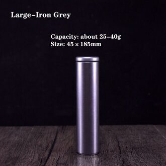 Kleine Mini Thee Caddy Draagbare Verzegelde Blik Kan Verpakking Geschenkdoos Thee Koffie Chocolade Verzegelde Container groot-Iron grijs