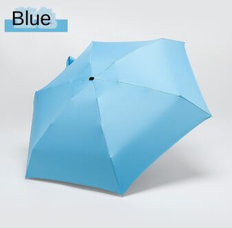 Kleine Mode Opvouwbare Paraplu Regen Vrouwen Mannen Mini Pocket Parasol Meisjes Anti-Uv Waterdichte Draagbare Reizen Paraplu blauw