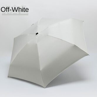 Kleine Mode Opvouwbare Paraplu Regen Vrouwen Mannen Mini Pocket Parasol Meisjes Anti-Uv Waterdichte Draagbare Reizen Paraplu creamy-wit