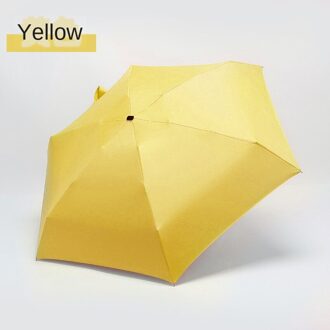Kleine Mode Opvouwbare Paraplu Regen Vrouwen Mannen Mini Pocket Parasol Meisjes Anti-Uv Waterdichte Draagbare Reizen Paraplu geel