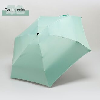 Kleine Mode Opvouwbare Paraplu Regen Vrouwen Mannen Mini Pocket Parasol Meisjes Anti-Uv Waterdichte Draagbare Reizen Paraplu groen