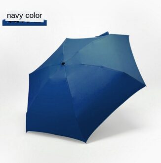 Kleine Mode Opvouwbare Paraplu Regen Vrouwen Mannen Mini Pocket Parasol Meisjes Anti-Uv Waterdichte Draagbare Reizen Paraplu marine blauw