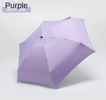 Kleine Mode Opvouwbare Paraplu Regen Vrouwen Mannen Mini Pocket Parasol Meisjes Anti-Uv Waterdichte Draagbare Reizen Paraplu paars