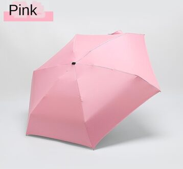 Kleine Mode Opvouwbare Paraplu Regen Vrouwen Mannen Mini Pocket Parasol Meisjes Anti-Uv Waterdichte Draagbare Reizen Paraplu roze