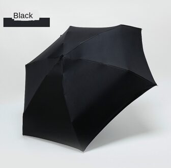 Kleine Mode Opvouwbare Paraplu Regen Vrouwen Mannen Mini Pocket Parasol Meisjes Anti-Uv Waterdichte Draagbare Reizen Paraplu zwart