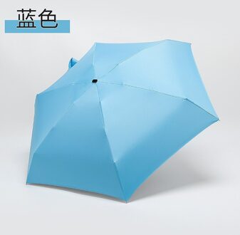 Kleine Mode Vouwen Dames Mannen Creatieve Ultralichte Pocket Parasol Uv-Proof En Waterdichte Draagbare Reizen paraplu Blauw