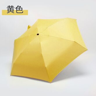 Kleine Mode Vouwen Dames Mannen Creatieve Ultralichte Pocket Parasol Uv-Proof En Waterdichte Draagbare Reizen paraplu geel