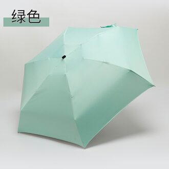 Kleine Mode Vouwen Dames Mannen Creatieve Ultralichte Pocket Parasol Uv-Proof En Waterdichte Draagbare Reizen paraplu groen