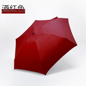 Kleine Mode Vouwen Dames Mannen Creatieve Ultralichte Pocket Parasol Uv-Proof En Waterdichte Draagbare Reizen paraplu Rood