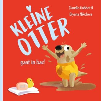 Kleine Otter gaat in bad