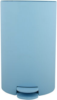kleine pedaalemmer - kunststof - lichtblauw - 3L - 15 x 27 cm - Badkamer/toilet - Pedaalemmers