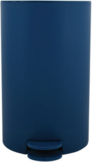 kleine pedaalemmer - kunststof - marine blauw - 3L - 15 x 27 cm - Badkamer/toilet - Pedaalemmers