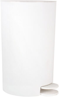 kleine pedaalemmer - kunststof - wit - 3L - 15 x 27 cm - Badkamer/toilet - Pedaalemmers