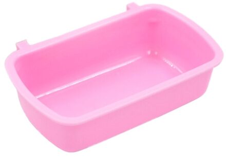 Kleine Pet Food Feeder Kom Hamster Kooi Haak Up Opknoping Kom Water Drinken Apparaat Vogel Duif Voeden Cup roze