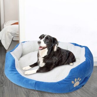 Kleine Pet Hond Kat Bed Puppy Kussen Huis Huisdier Zachte Warme Kennel Hond Mat Deken Puppy Warm Nest Slapen pad Mat Bed blauw