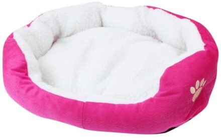 Kleine Pet Hond Kat Bed Puppy Kussen Huis Huisdier Zachte Warme Kennel Hond Mat Deken Puppy Warm Nest Slapen pad Mat Bed heet roze