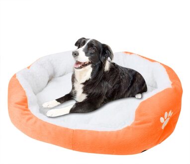 Kleine Pet Hond Kat Bed Puppy Kussen Huis Huisdier Zachte Warme Kennel Hond Mat Deken Puppy Warm Nest Slapen pad Mat Bed oranje