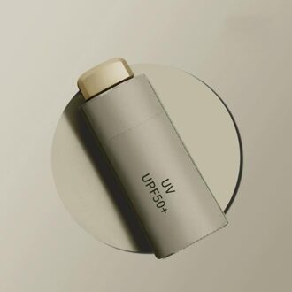 Kleine Platte Mode Opvouwbare Paraplu Regen Vrouwen Mannen Mini Pocket Parasol Meisjes Anti-Uv Waterdichte Draagbare Reizen Paraplu khaki