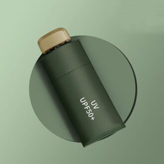 Kleine Platte Mode Opvouwbare Paraplu Regen Vrouwen Mannen Mini Pocket Parasol Meisjes Anti-Uv Waterdichte Draagbare Reizen Paraplu olijf- groen