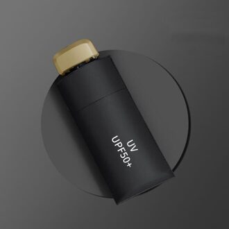 Kleine Platte Mode Opvouwbare Paraplu Regen Vrouwen Mannen Mini Pocket Parasol Meisjes Anti-Uv Waterdichte Draagbare Reizen Paraplu zwart