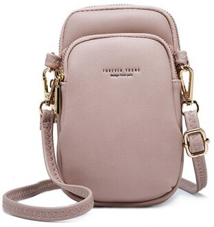 Kleine Schoudertas Voor Vrouwen Zacht Leer Mobiele Telefoon Dames Crossbody Bag Purse Vrouwelijke Mini Sac grijs