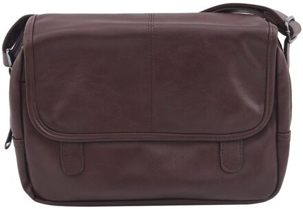 Kleine Schoudertassen Voor Vrouwen Vintage Pu Lederen Solid Dames Tas Cross Body Messenger Bag koffie