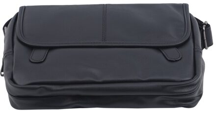 Kleine Schoudertassen Voor Vrouwen Vintage Pu Lederen Solid Dames Tas Cross Body Messenger Bag zwart