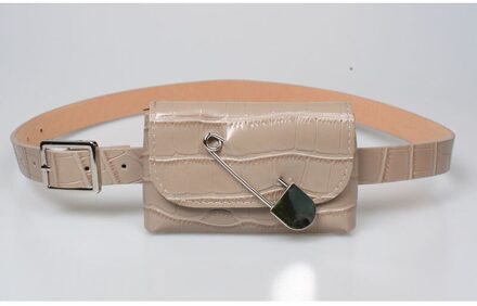 Kleine Taille Verpakking Lederen Fanny Pack Taille Riem Tassen Voor Vrouwen Mini Riem Tas Vrouwelijke Mode Taille Tas Portemonnee Beige waist zak