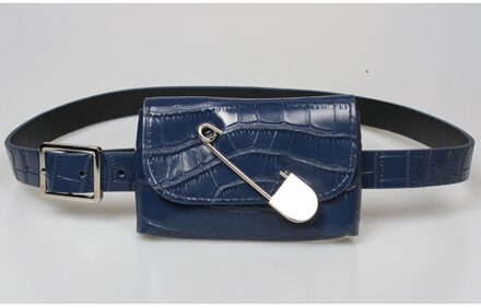 Kleine Taille Verpakking Lederen Fanny Pack Taille Riem Tassen Voor Vrouwen Mini Riem Tas Vrouwelijke Mode Taille Tas Portemonnee blauw waist zak