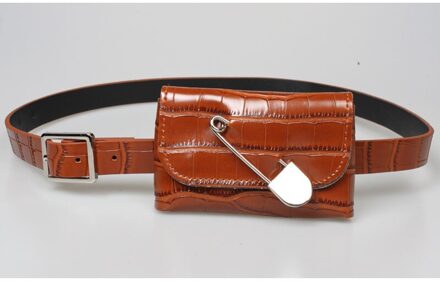 Kleine Taille Verpakking Lederen Fanny Pack Taille Riem Tassen Voor Vrouwen Mini Riem Tas Vrouwelijke Mode Taille Tas Portemonnee bruin waist zak