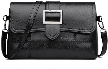 Kleine Tassen Voor Vrouwen Messenger Bags Leer Vrouwelijke Newarrive Zoete Schoudertas Vintage Lederen Handtassen Bolsa Feminina zwart