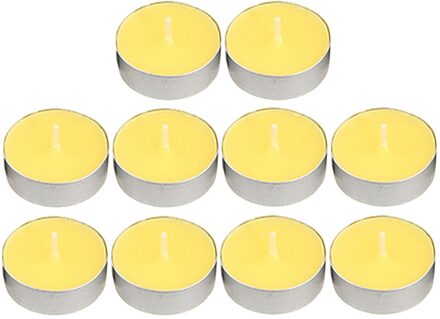 Kleine Theelichtje Kaarsen, 2 Uur, 10 Stuks Pack Thee Lichten Nachtlampje 3.5x1cm geel