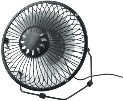 Kleine USB bureau ventilator - zwart - metaal - Dia 18 cm - Tafel model - Lekker afkoelen