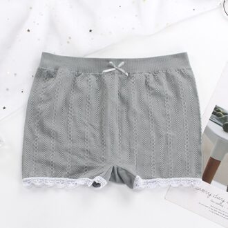 Kleine Verse Twist Veiligheid Broek Naadloze Licht Proof Meisjes Zomer Lace Bottom Kwart Shorts Naadloze Shorts Broek Voor Vrouwen Grijs