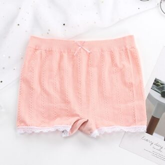 Kleine Verse Twist Veiligheid Broek Naadloze Licht Proof Meisjes Zomer Lace Bottom Kwart Shorts Naadloze Shorts Broek Voor Vrouwen Roze