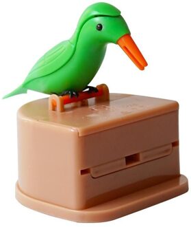 Kleine Vogel Tandenstoker Container Automatische Tandenstoker Keuken Opslag Houder Box Desk Dispenser Accessoires Decoratie Toothpi O0T1 groen vogel